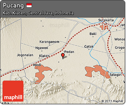 Shaded Relief 3D Map of Pucang