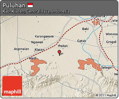 Shaded Relief 3D Map of Puluhan