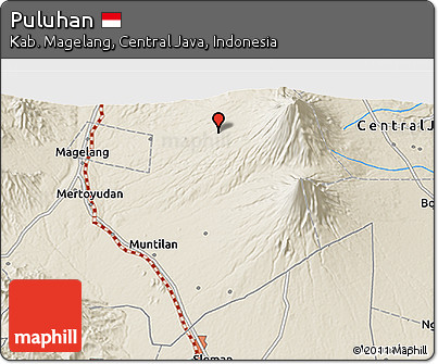 Shaded Relief 3D Map of Puluhan