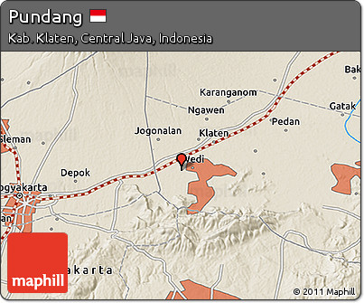 Shaded Relief 3D Map of Pundang