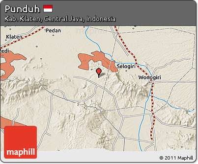Shaded Relief 3D Map of Punduh