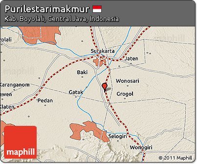 Shaded Relief 3D Map of Purilestarimakmur