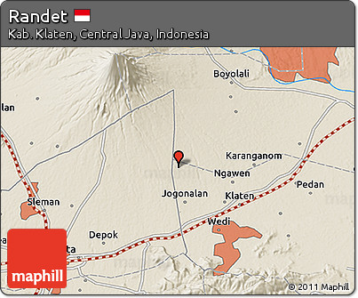 Shaded Relief 3D Map of Randet