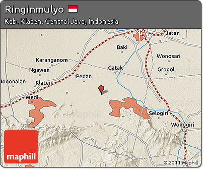 Shaded Relief 3D Map of Ringinmulyo