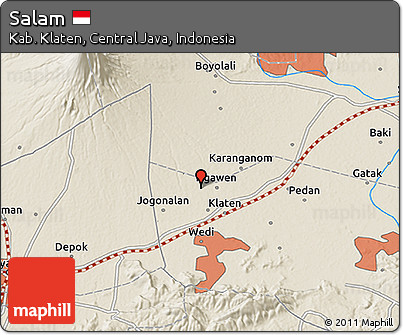 Shaded Relief 3D Map of Salam