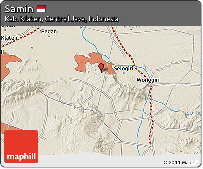 Shaded Relief 3D Map of Samin