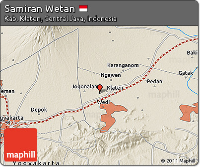 Shaded Relief 3D Map of Samiran Wetan