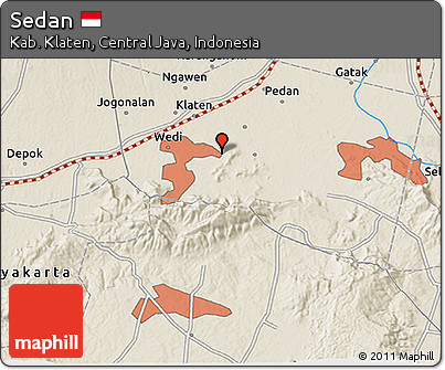 Shaded Relief 3D Map of Sedan