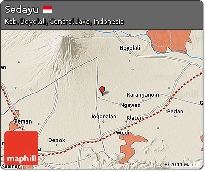 Shaded Relief 3D Map of Sedayu