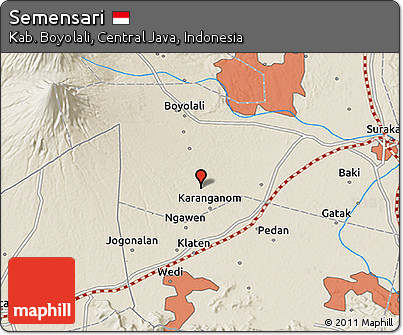 Shaded Relief 3D Map of Semensari
