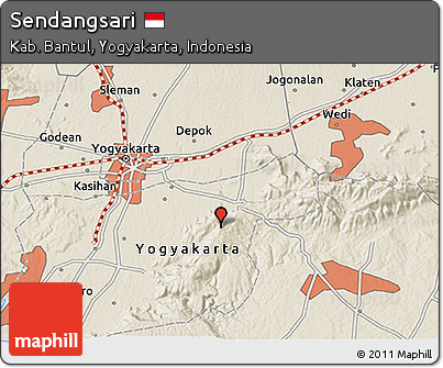 Shaded Relief 3D Map of Sendangsari