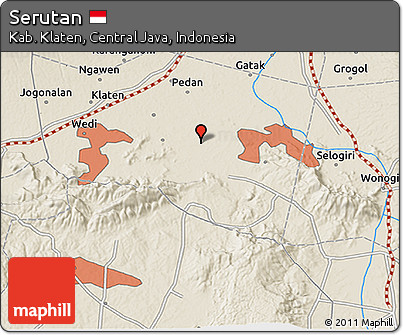 Shaded Relief 3D Map of Serutan
