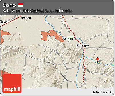 Shaded Relief 3D Map of Sono