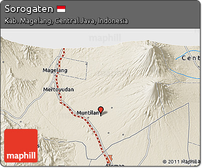 Shaded Relief 3D Map of Sorogaten