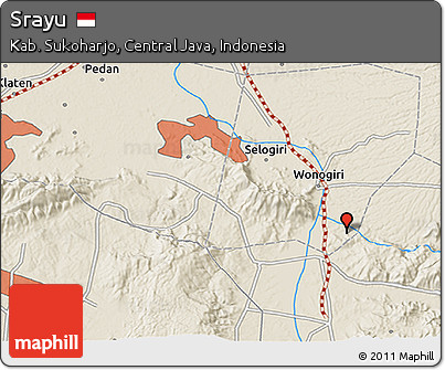 Shaded Relief 3D Map of Srayu