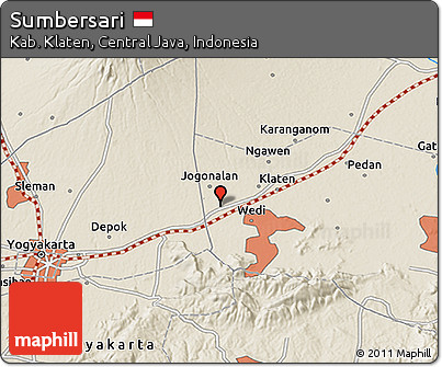 Shaded Relief 3D Map of Sumbersari