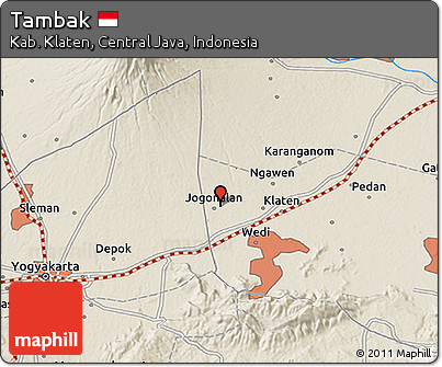 Shaded Relief 3D Map of Tambak