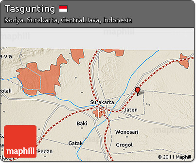 Shaded Relief 3D Map of Tasgunting