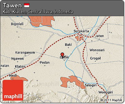 Shaded Relief 3D Map of Tawen