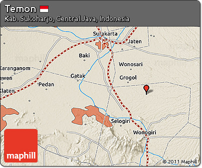 Shaded Relief 3D Map of Temon