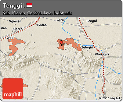 Shaded Relief 3D Map of Tenggil