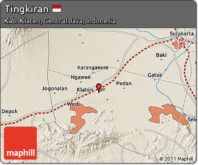 Shaded Relief 3D Map of Tingkiran