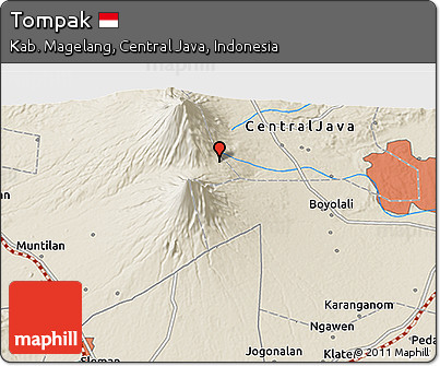 Shaded Relief 3D Map of Tompak