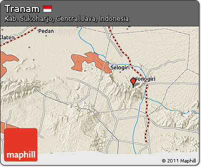 Shaded Relief 3D Map of Tranam