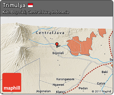 Shaded Relief 3D Map of Trimulya