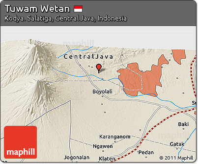 Shaded Relief 3D Map of Tuwam Wetan