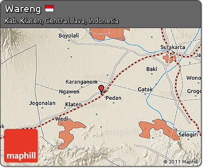 Shaded Relief 3D Map of Wareng