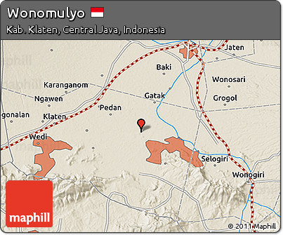 Shaded Relief 3D Map of Wonomulyo