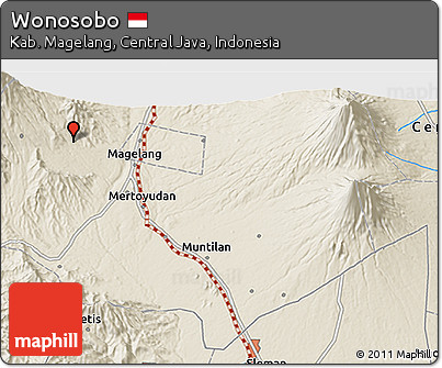 Shaded Relief 3D Map of Wonosobo