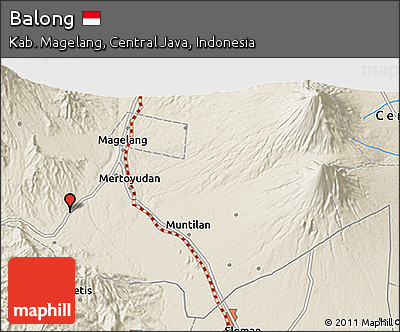 Shaded Relief 3D Map of Balong