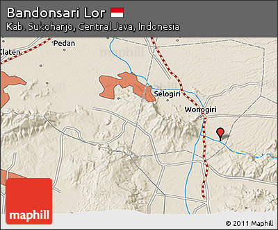 Shaded Relief 3D Map of Bandonsari Lor