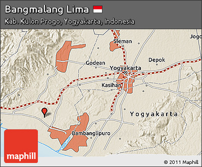 Shaded Relief 3D Map of Bangmalang Lima