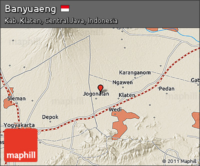 Shaded Relief 3D Map of Banyuaeng