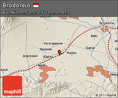 Shaded Relief 3D Map of Brodorejo