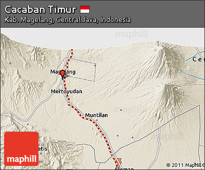 Shaded Relief 3D Map of Cacaban Timur