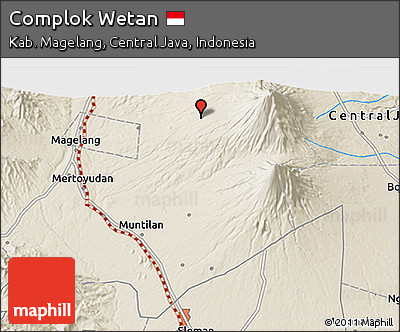 Shaded Relief 3D Map of Complok Wetan