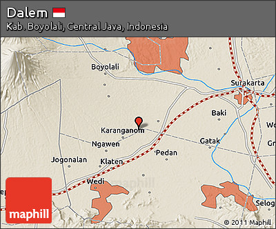Shaded Relief 3D Map of Dalem