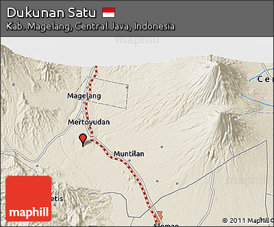 Shaded Relief 3D Map of Dukunan Satu