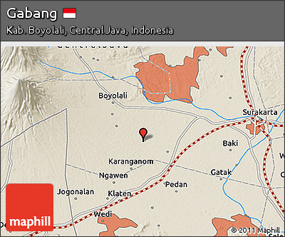 Shaded Relief 3D Map of Gabang