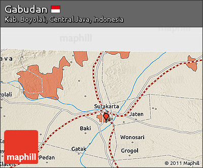 Shaded Relief 3D Map of Gabudan
