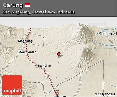 Shaded Relief 3D Map of Garung