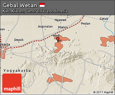 Shaded Relief 3D Map of Gebal Wetan