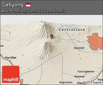 Shaded Relief 3D Map of Gebyong