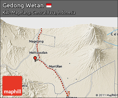 Shaded Relief 3D Map of Gedong Wetan