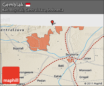 Shaded Relief 3D Map of Gemblak