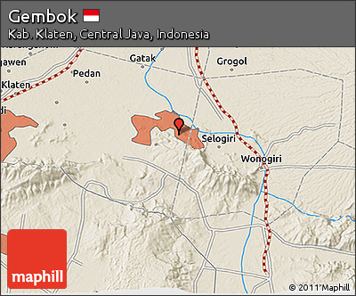 Shaded Relief 3D Map of Gembok
